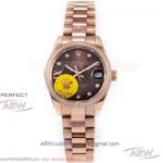 N9 Factory 904L Rolex Datejust 28mm President Women's Watch - Chocolate Face NH05 Automatic